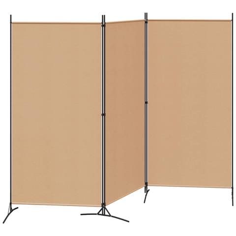 Paravento a 3 pannelli Beige 260 x 180 cm Tessuto - Foto 2