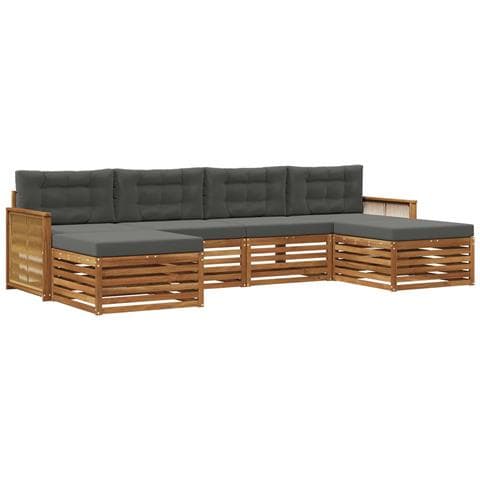 Set divani con cuscino 6 pcs Legno di Acacia Massello - Foto 1