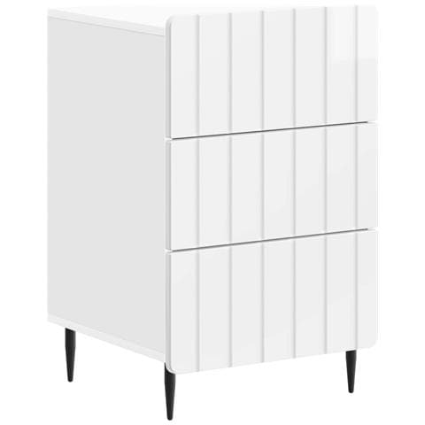 Armadio da Notte con cassetto Bianco Lucido 43x 41 x 68 cm - Foto 1