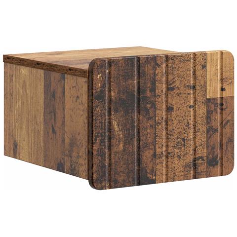 Mobiletto da notte a muro Legno antico 33 x 34,5 x 24 cm - Foto 1
