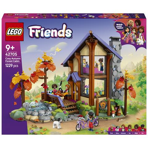 Friends 42705 Baita nella Foresta Autunnale, Casa Giocattolo con 4 Mini Bamboline, 2 Animali e Accessori, Regalo da 9+ - Foto 1