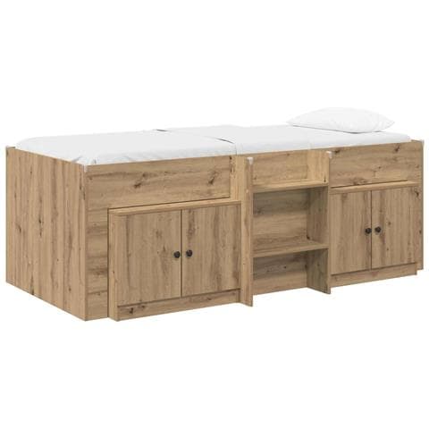 Struttura Letto Loft con Mobile 3 pcs Rovere Artigianale - Foto 1