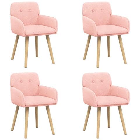 Sedie da pranzo 4 pcs Bouclé Rosa 59 x 57 x 85 cm - Foto 1