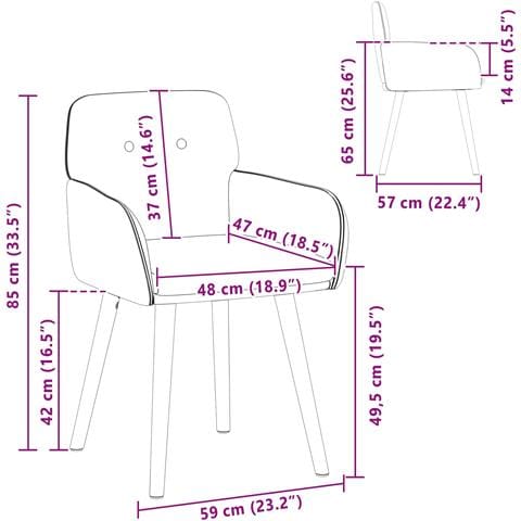 Sedie da pranzo 4 pcs Bouclé Rosa 59 x 57 x 85 cm - Foto 8