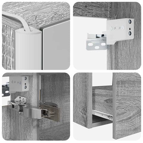 Set di mobili per il bagno 4 pcs Sonoma grigio - Foto 9