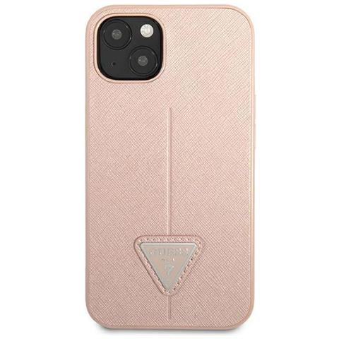 Guess Guhcp13spsatlp Custodia Per Iphone 13 Mini 5,4 Rosa /rosa Saffiano Con Logo A Triangolo - Foto 2