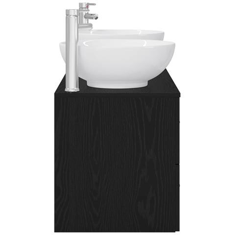 Set di mobili per il bagno 3 pz Nero 49,5 x 44,5 x 65 cm - Foto 2