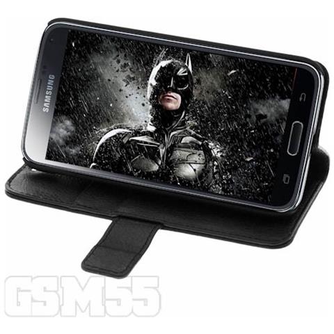 Custodia Portafoglio Stand Case Per Samsung Galaxy S5 Mini - Nera - Foto 2
