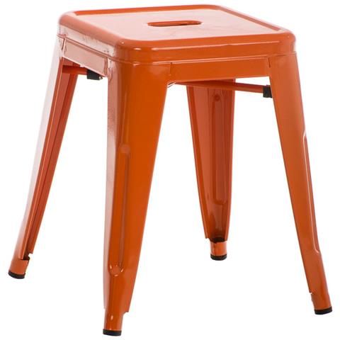 Panchetto Multiuso Armin in Metallo I Sgabello Industriale Impilabile I Sgabello Fisso Urban da Cucina Alt. 46 CM I Carico Max 200 kg Arancione - Foto 1