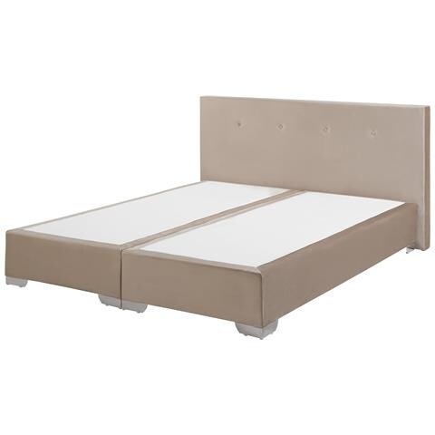 Letto Boxspring Velluto Beige 160 X 200 Cm Consul - Foto 16