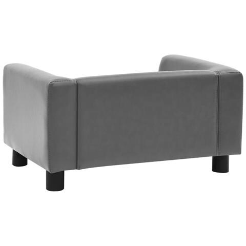 Divano per Cani Grigio 60x43x30 cm in Peluche e Similpelle - Foto 2