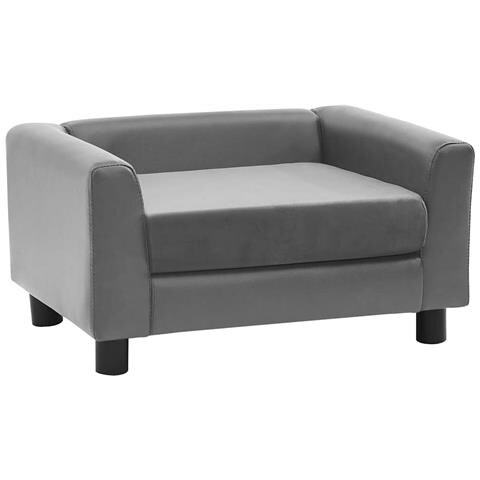 Divano per Cani Grigio 60x43x30 cm in Peluche e Similpelle - Foto 1