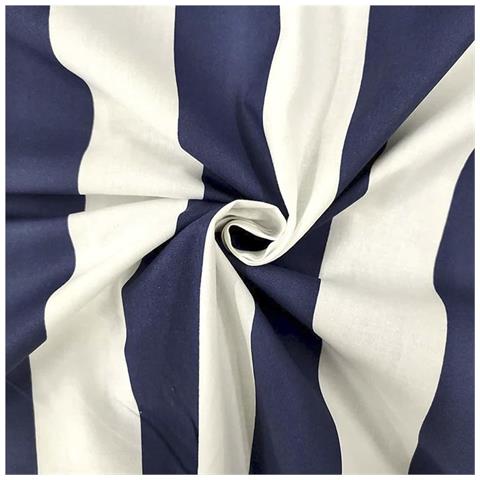 Tessuto Loneta Al Metro – Larghezza 280 Cm, Ideale Per Arredamento, Abbigliamento, Tende E Diy – Elegante, Morbido E Facile Da Lavorare (fasciato-1-blu) - Foto 1