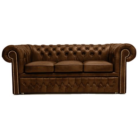 Divano Chesterfield Letto Chesterfield First Class - 3 Posti - Cloudy Marrone Chiaro - Pelle - Foto 7
