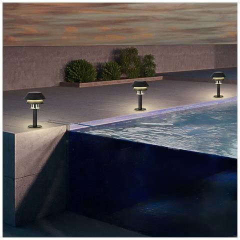 Piantana Contemporanea Da Esterno Chiappera 1 Luce Acciaio Nero E Bianco - Foto 1