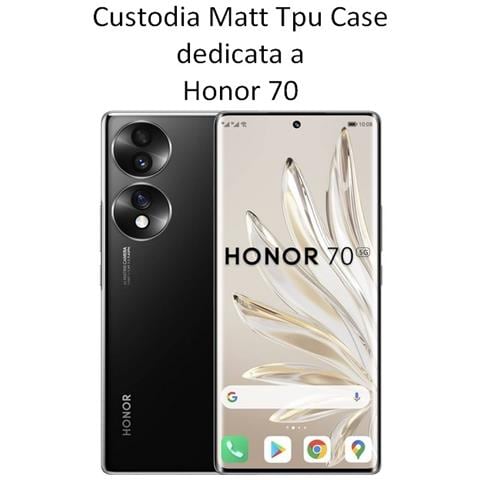 Custodia Tpu Silicone Cover Case Per Honor 70 Black - Foto 2