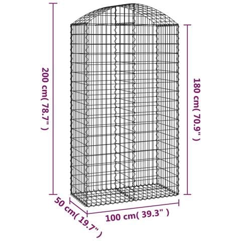 Cesto Gabbione Ad Arco 100x50x180/200 Cm Ferro Zincato - Foto 4