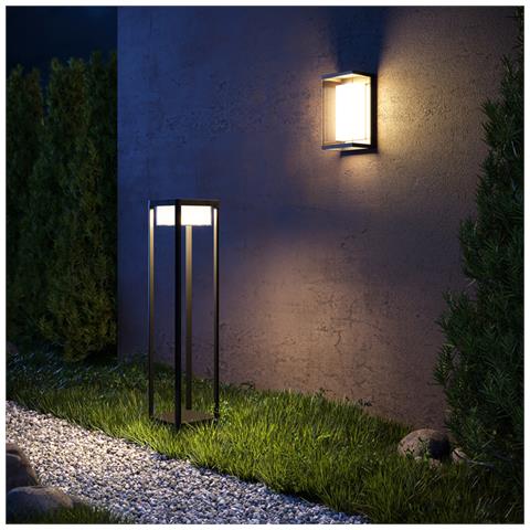 Lampada Da Parete Moderna Per Esterno Alluminio Nero Luce 10w Ip65 - Foto 2