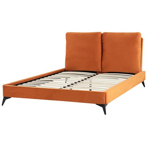 Letto Velluto Melle 140 X 200 Cm Arancione - Foto 2