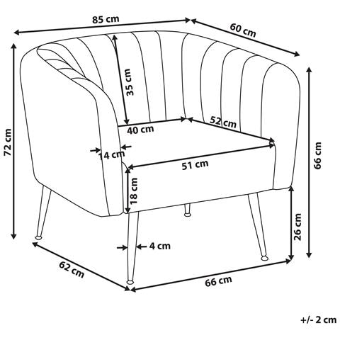 Poltrona Velluto Grigio Chiaro Laconia - Foto 8