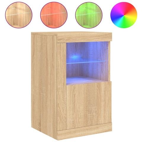 Armadietto Con Luci Led Rovere Sonoma In Legno Multistrato - Foto 2