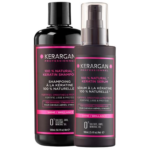 Duo Ultra Riparatore Shampoo E Siero Alla Cheratina Per Capelli Danneggiati E Stressati - Fortifica, Leviga E Protegge - Senza Solfati, Parabeni E Siliconi - 500ml + 100ml - Foto 1