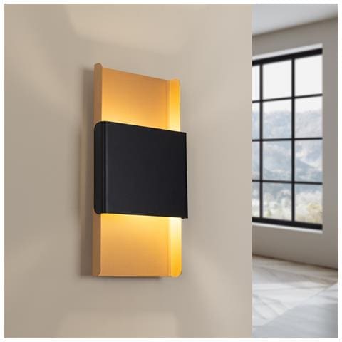 Lampada Da Parete Durlin Oro /nero Sl. 1354 - Moderno Lampade Da Parete Oro /nero 40x20x7 Cm - Foto 8