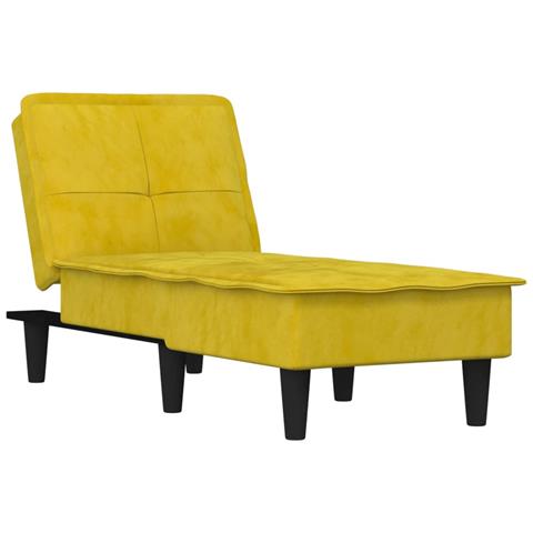 Chaise Longue In Velluto Giallo - Foto 2