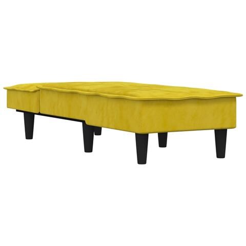 Chaise Longue In Velluto Giallo - Foto 3