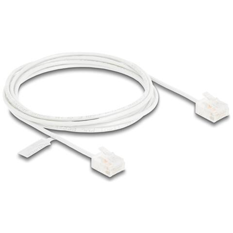 Cavo di rete RJ45 Cat. 6 UTP Ultra Slim 2 m bianco con connettori corti - Foto 1