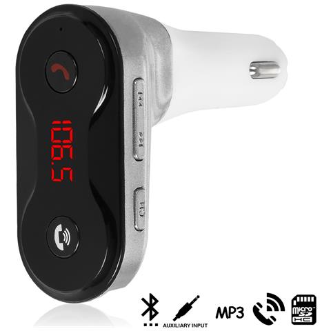 Dam Carc8 Vivavoce Bluetooth Per Auto Con Trasmettitore Fm 7x9x3 Cm. Color Argento - Foto 1