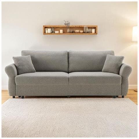Divano Letto Loki Con Contenitore E Topper Incluso Colore Tortora - Foto 1