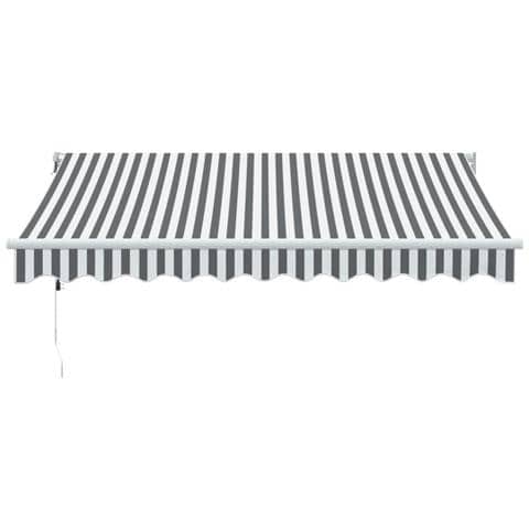 Tenda Da Sole Antracite E Bianca 3x2,5 M Tessuto E Alluminio - Foto 3