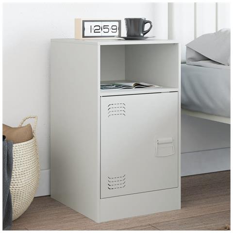 Comodino Bianco 34,5x39x62 Cm In Acciaio - Foto 8