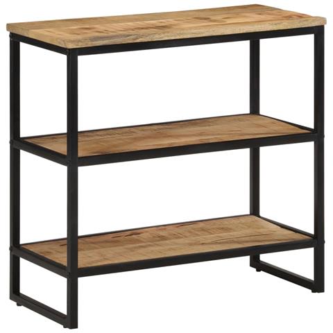 Tavolo Consolle 70x35x70 Cm In Legno Massello Di Mango Grezzo - Foto 2
