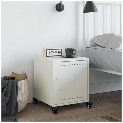 Comodino Bianco 36x39x43,5 Cm In Acciaio - Foto 2