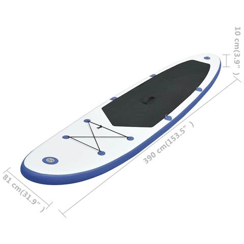 Lusso Casadino -  Set Tavola Da Sup E Surf Gonfiabile Blu E Bianco - Foto 8