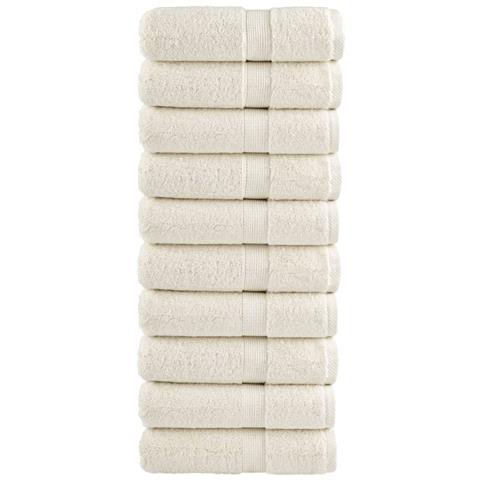 Asciugamani Premium Solund 10 Pz Crema 30x30 Cm 600 G /m² - Foto 2