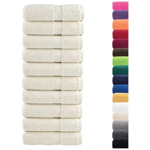 Asciugamani Premium Solund 10 Pz Crema 30x30 Cm 600 G /m² - Foto 1