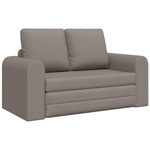 Divano Letto a Pavimento 2 in 1 Tortora 148x71x83 cm Tessuto - Foto 1