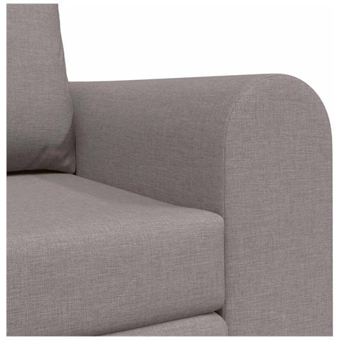 Divano Letto a Pavimento 2 in 1 Tortora 148x71x83 cm Tessuto - Foto 9