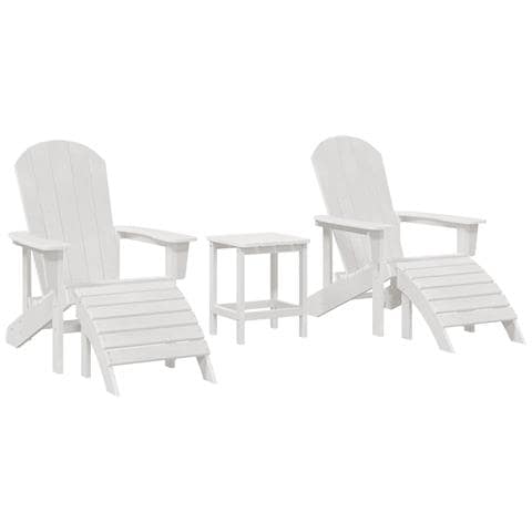 Set Lounge Giardino 3 Pezzi Bianco HDPE - Foto 1