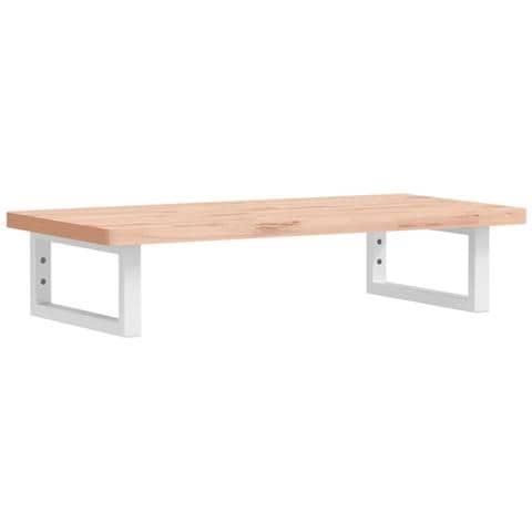 Ripiano a Parete per Lavabo in Acciaio e Massello di Faggio - Foto 1