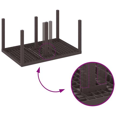 Tavolo da Giardino Marrone 150 x 100 x 73 cm polyrattan - Foto 8