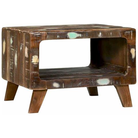 Tavolino da salotto 50 x 50 x 35 cm legno massello di riciclo - Foto 1