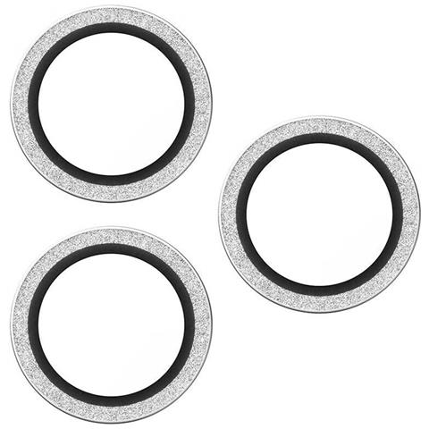 Vetro Protettivo Obiettivo Fotocamera Per Iphone 17 Pro E 17 Pro Max Glitter, Argento - Foto 4