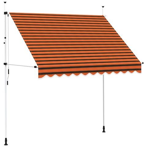 Tenda Da Sole Retrattile Manuale 250 Cm Arancione E Marrone - Foto 1