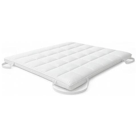 The White Stone Topper Matrimoniale | Coprimaterasso Imbottito Con Ovatta 500 G/m² | Tessuto In Microfibra Traspirante Con Elastici Agli Angoli | Protezione Materasso 160x190 - Foto 1