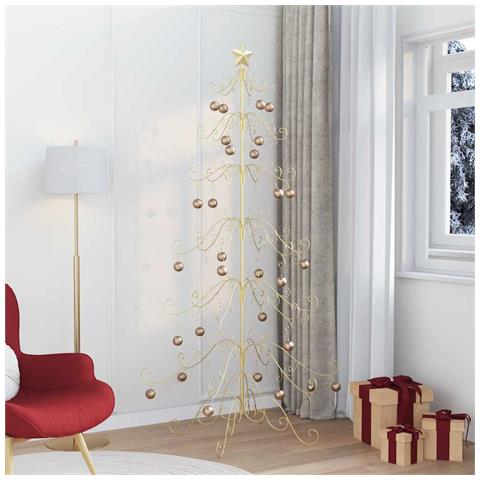 Albero di Natale in metallo con supporto Oro 215 cm - Foto 2