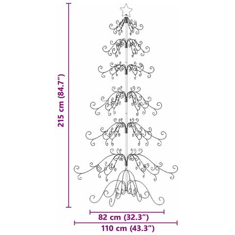 Albero di Natale in metallo con supporto Oro 215 cm - Foto 9
